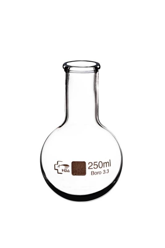 Balón Vidrio Boro 3.3 250ml Cuello Liso