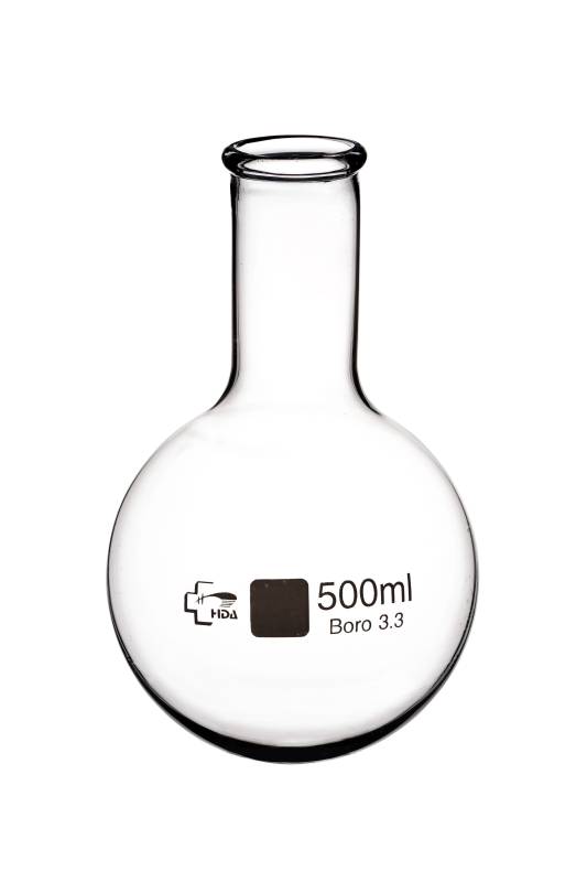 Balón Vidrio Boro 3.3 500ml Cuello Liso