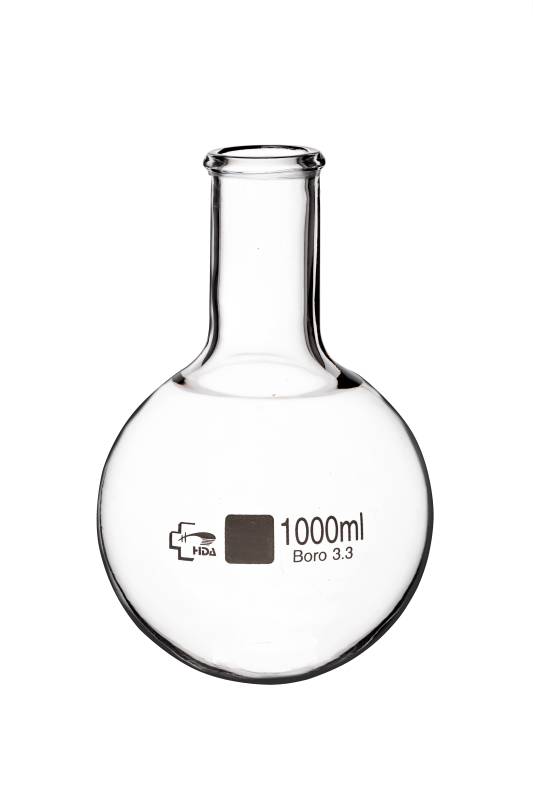 Balón Vidrio Boro 3.3 1000ml Cuello Liso