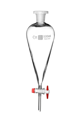 Embudo Vidrio Separador Boro 3.3 500ml Con Robinete Ptfe 
