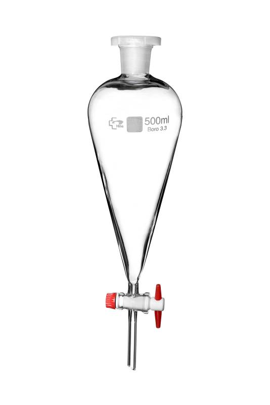 Embudo Vidrio Separador Boro 3.3 500ml Con Robinete Ptfe
