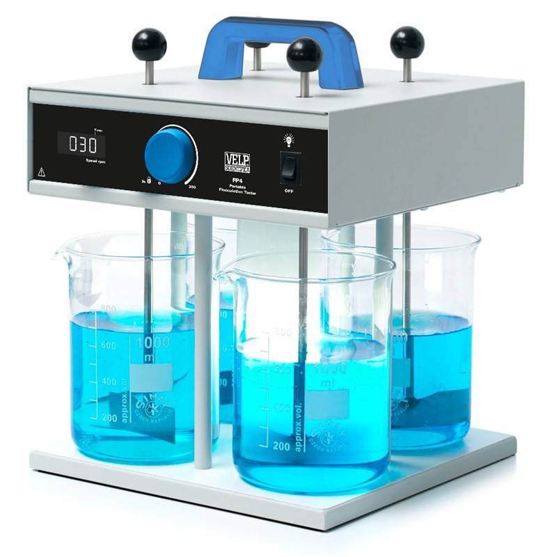 Floc Tester Jar Test FP4 Portátil Analógico 4 Posiciones, Velocidad Monocomando