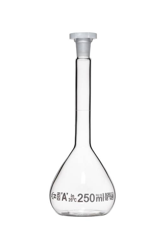 Matraz Vidrio Boro 3.3 Con Tapa Plástica 250ml