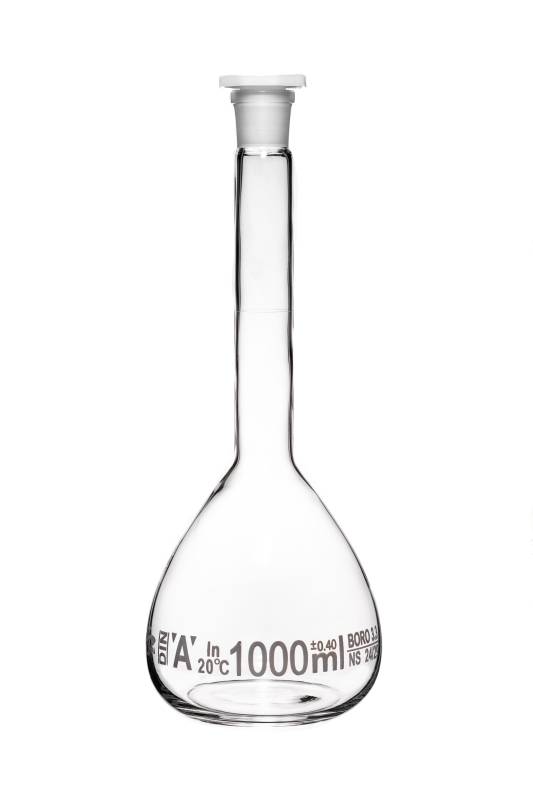 Matraz Vidrio Boro 3.3 Con Tapa Plástica 1000ml