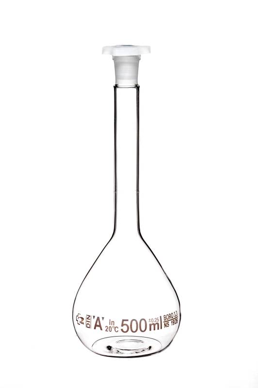 Matraz Vidrio Boro 3.3 Con Tapa Plástica 500ml