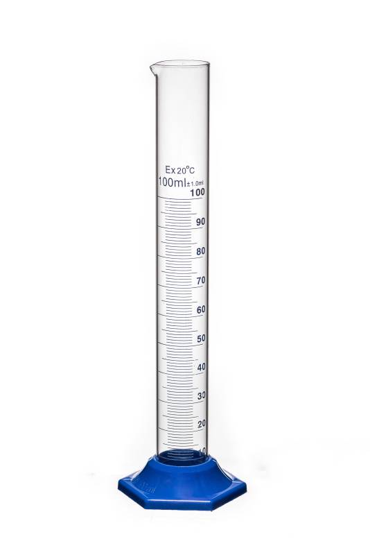 Probeta Vidrio Boro 3.3 100ml Base Plástica