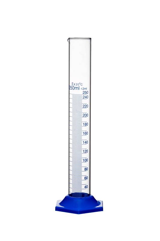 Probeta Vidrio Boro 3.3 250ml Base Plástica