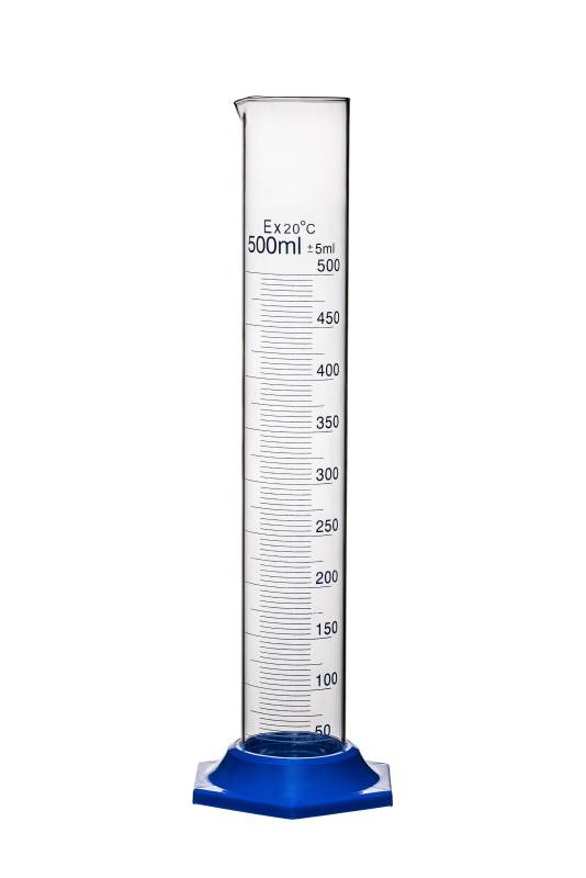 Probeta Vidrio Boro 3.3 500ml Base Plástica