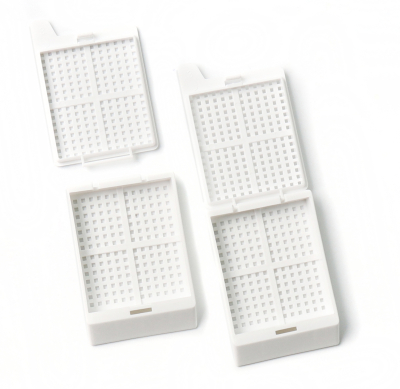Cassette rectangular para biopsia con tapa desmontable, Pack x 500