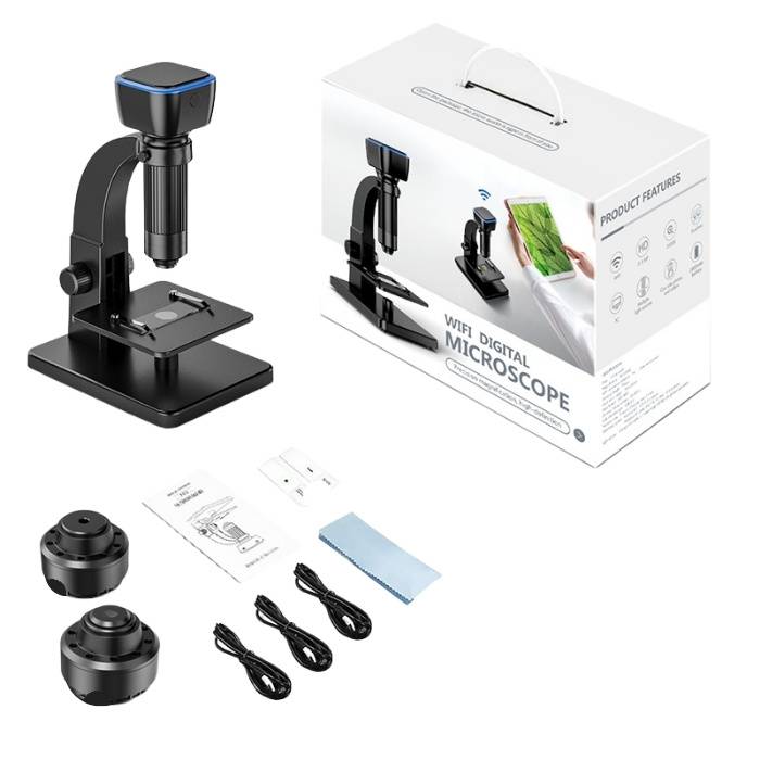 Microscopio Wifi Digital M315-W, Aumentos Dig. 2000X ,5MP, Conección WIFI/USB, 2 Objetivos
