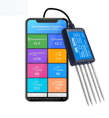 Sensor para Analisis de Suelo Directo 8 en 1 BSK-TUR-100 Conductividad, pH, Humedad, Nitrogeno, Fosforo, Potasio, Fertilidad y °C,  Android USB-C