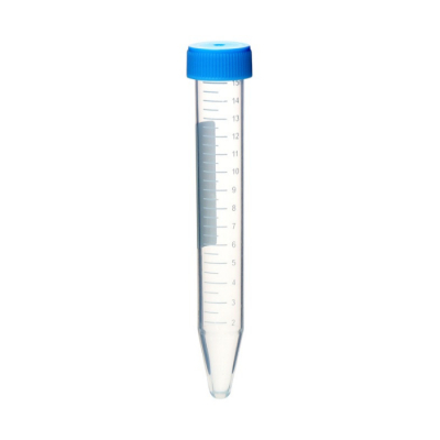 Tubo tipo Falcon PP, 15ml, fondo cónico, graduado, autoclavable, Pack x 50