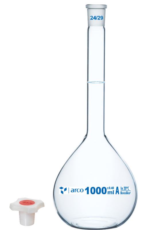 MATRAZ VOLUMETRICO AFORADO BORO 3.3 2ML, INCOLORO, TAPON PLASTICO, CLASE A CON CERTIFICADO DE LOTE