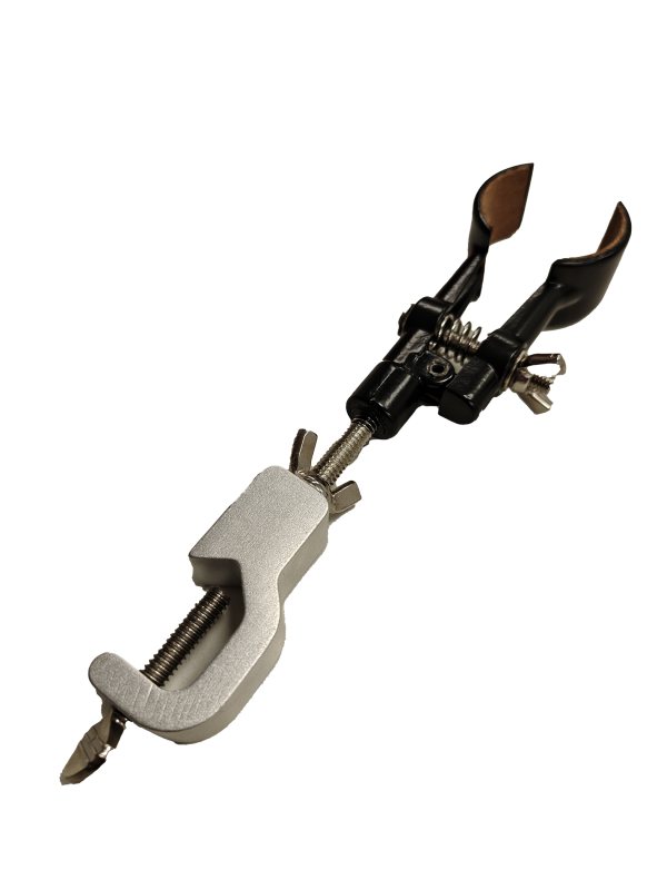 Pinza para balon con asientos de corcho, apertura 15 a 60mm con nuez