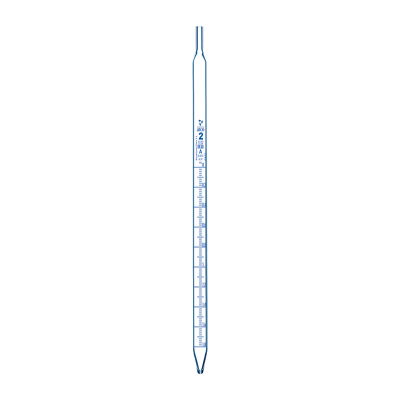 Pipeta graduada tipo serológica BORO 3.3 x 2ml al 1/10, clase A con certificado de lote