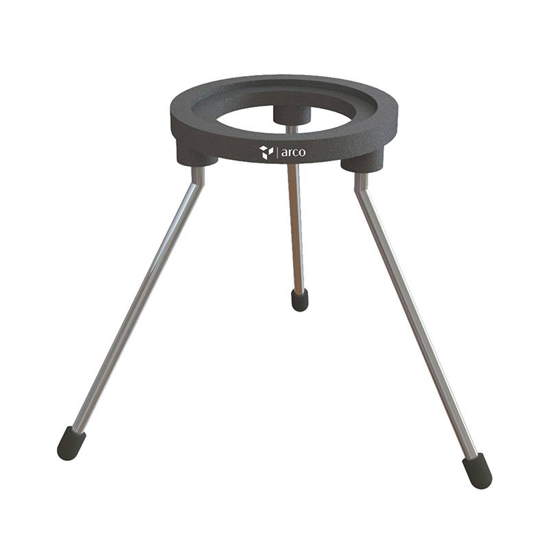 Tripode calidad superior, hierro fundido, ø100mm, altura 150mm, patas de acero inox