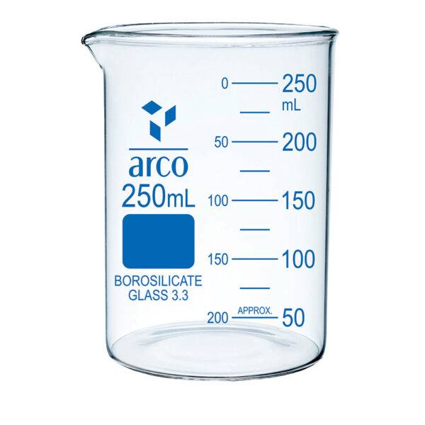 Vaso de precipitado graduado forma baja Boro 3.3 x 250ml