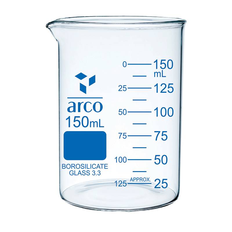 Vaso de Precipitado, Boro 3.3, 150mL, Graduado, con pico, forma baja